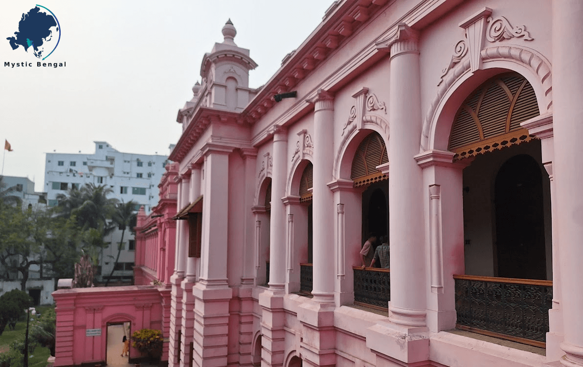 A Close Look at Ahsan Manzil from the Front Stairs