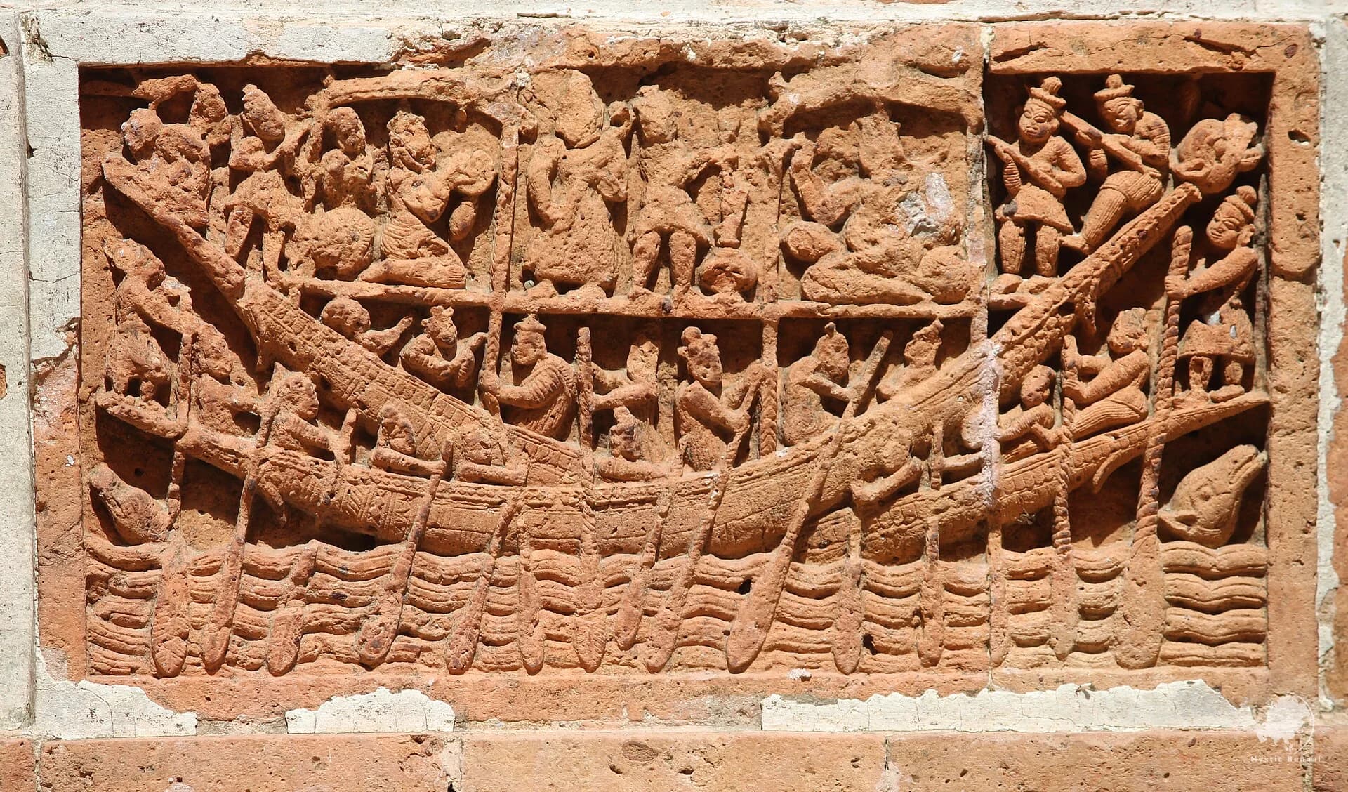 Close view of terracotta panels on the walls of Kantajew Temple